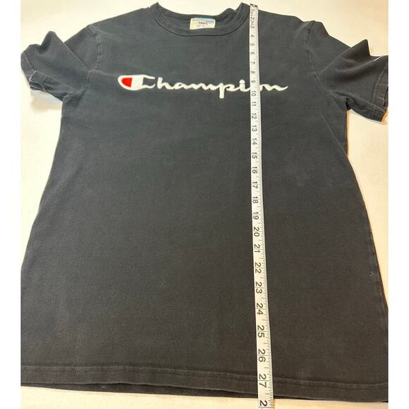 Vintage Champion Tee Shirt Size Small Women's Men's Embroidered Logo 90s Black - Picture 8 of 10